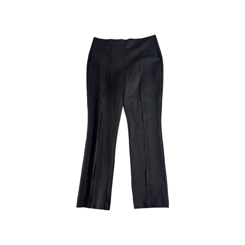 Chico's Black Ponte Seam Front Pull On Pants Size‎ 0.5R US 6R High Rise Straight